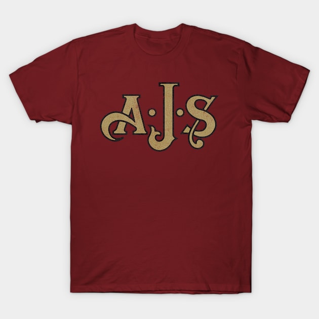 Retro  AJS Motorcycles Logo / Faded Vintage Style T-Shirt by CultOfRomance